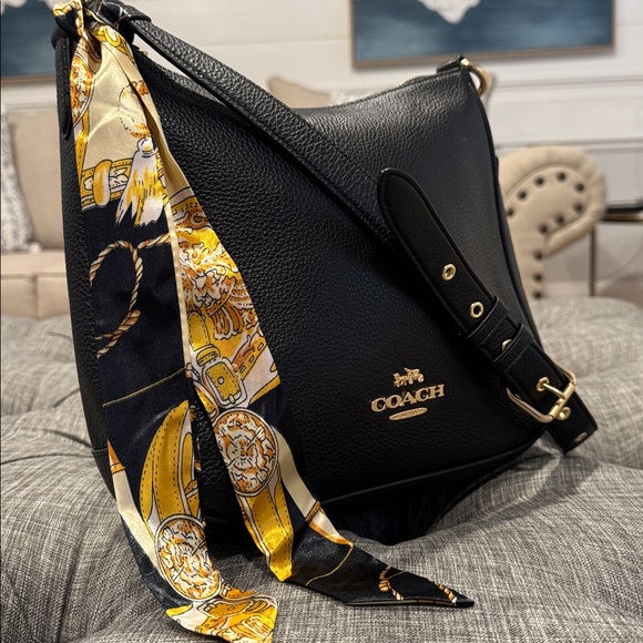 Coach Bag Ellie File Black Pebbled Leather Crossbody - Picture 3 of 17